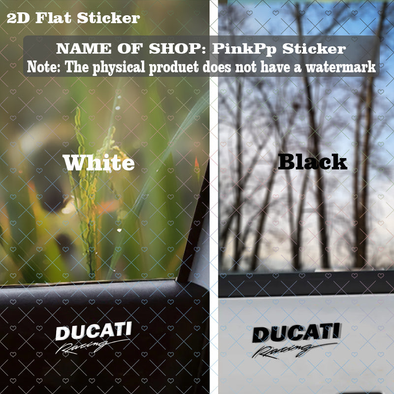 Ducati Racing Siyah Beyaz Şeffaf Sticker 2’li Set | Sticker Master