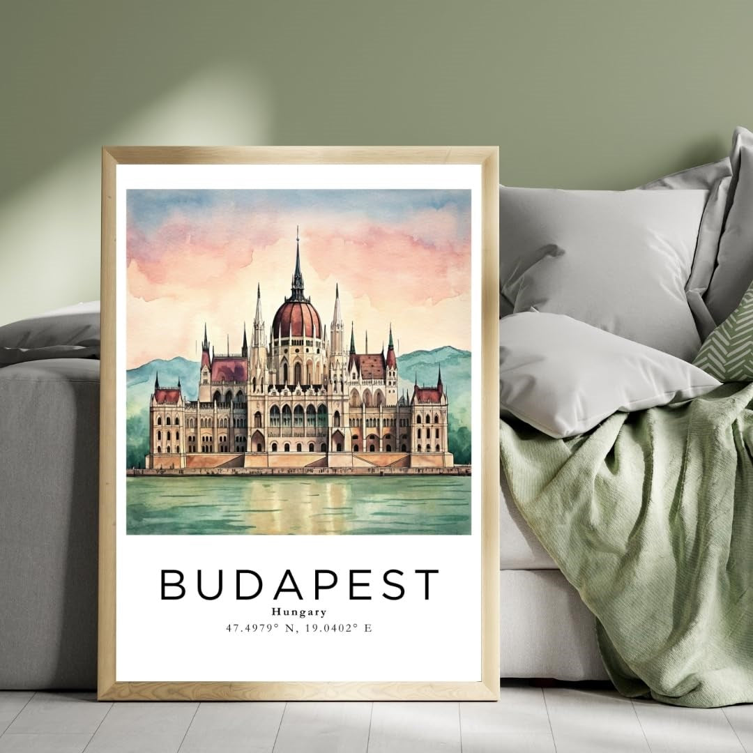 Sticker Master Budapeşte Çerçeveli Poster Tablo | Tuna Nehri'nin İncisini Duvarlarınıza Taşıyın