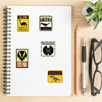 Sticker Master 60’lı Dinozor Uyarı Sticker Seti Laptop, Defter, Bavul ve Daha Fazlası İçin Renkli PVC Etiketler