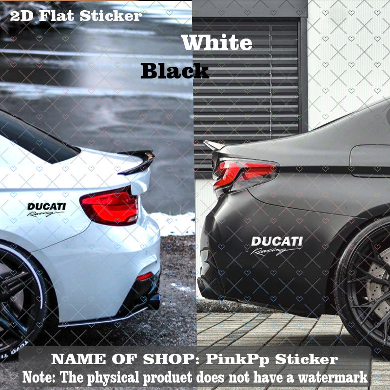 Ducati Racing Siyah Beyaz Şeffaf Sticker 2’li Set | Sticker Master