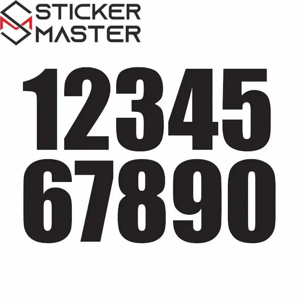 10 cm Numara Sticker Seti (0-9) | Yarış Rakamı (Her Renk) Sticker Master
