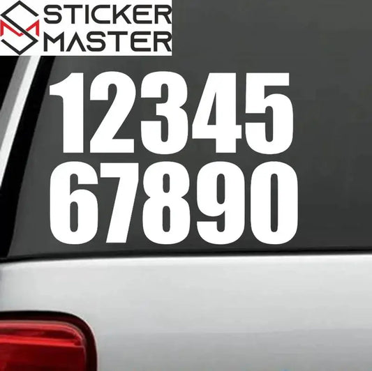 10 cm Numara Sticker Seti (0-9) | Yarış Rakamı (Her Renk) Sticker Master