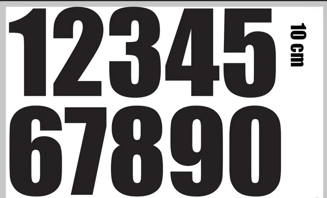 10 cm Numara Sticker Seti (0-9) | Yarış Rakamı (Her Renk) Sticker Master