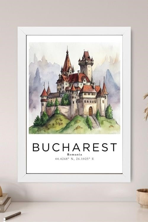 Sticker Master Bükreş Çerçeveli Poster Tablo | Romanya'nın Tarihi Başkentini Duvarlarınıza Taşıyın
