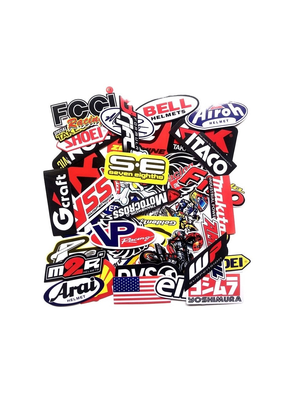 Sticker Master 40 Parça Marka Sticker Seti – Motosiklet, Kask, Laptop ve Valiz için Uygun Etiketler