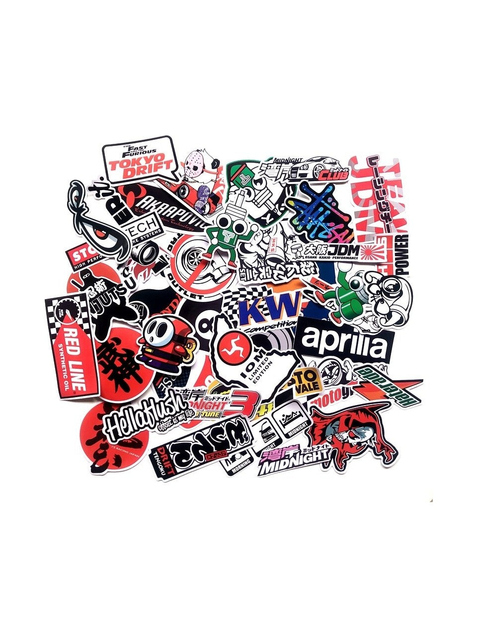 Sticker Master 40 Parça Marka Sticker Seti – Motosiklet, Kask, Laptop ve Valiz için Uygun Etiketler