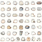 Sticker Master 50’li Kawaii Kedi & Kahve Sticker Seti Planlayıcılar, Laptoplar, Su Şişeleri ve DIY Defterler İçin Sevimli Çıkartmalar
