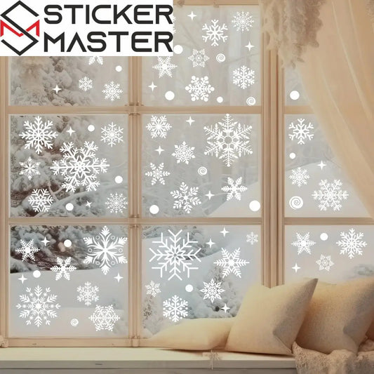 137 Parça Yılbaşı Kar Tanesi Sticker Seti | Kendinden Yapışkanlı Kış Dekoru - Sticker Master