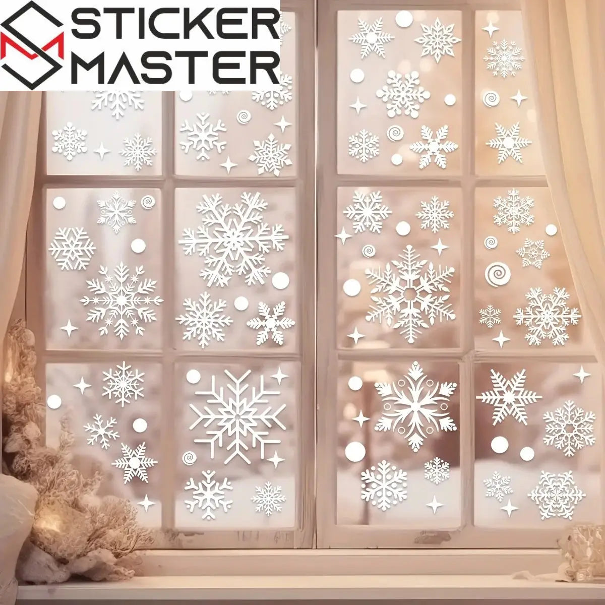 137 Parça Yılbaşı Kar Tanesi Sticker Seti | Kendinden Yapışkanlı Kış Dekoru - Sticker Master