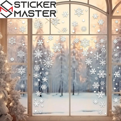 137 Parça Yılbaşı Kar Tanesi Sticker Seti | Kendinden Yapışkanlı Kış Dekoru - Sticker Master