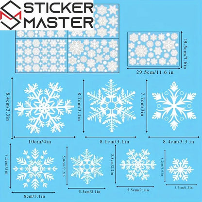 137 Parça Yılbaşı Kar Tanesi Sticker Seti | Kendinden Yapışkanlı Kış Dekoru - Sticker Master