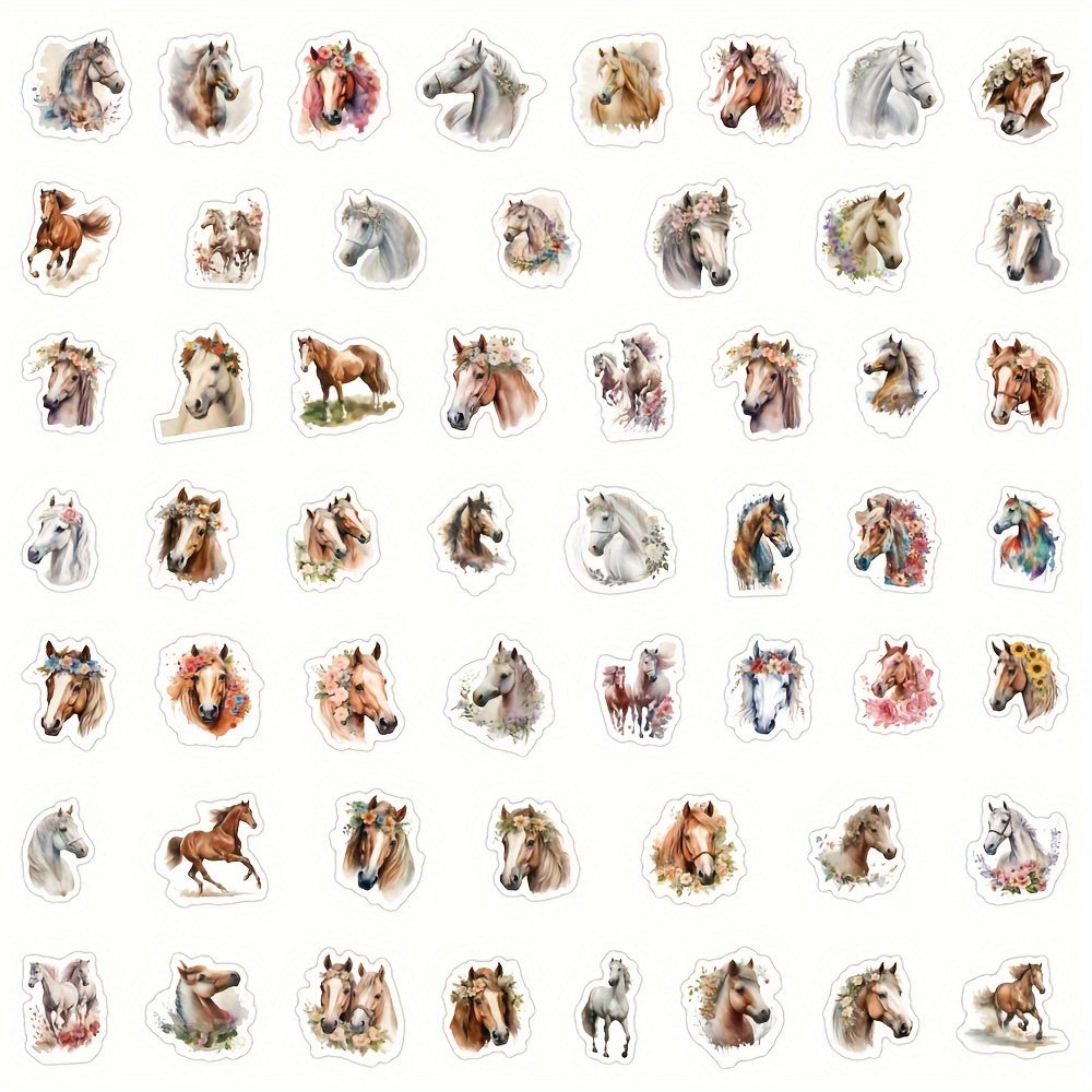 Premium 53'lü Çiçekli At Sticker Seti | Sticker Master
