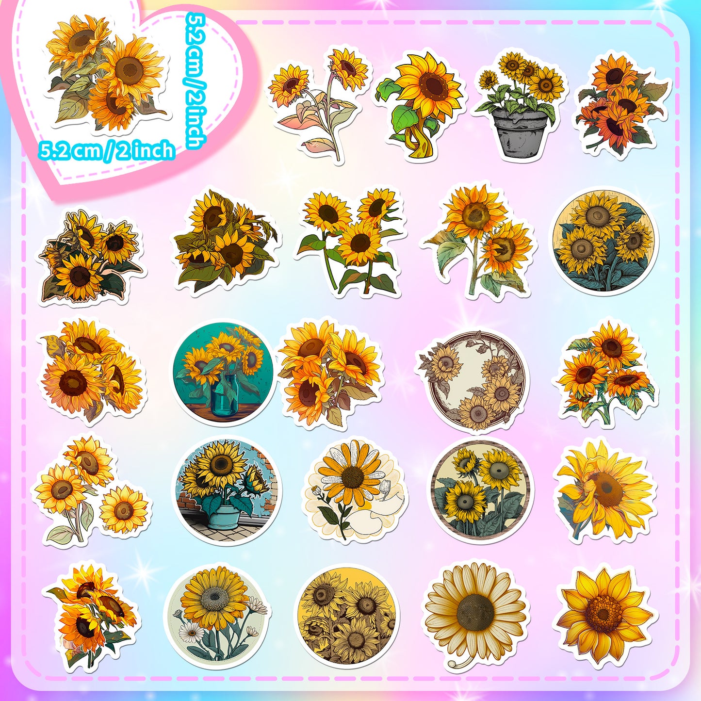 Ayçiçeği Sticker Seti (50’li) | Sticker Master