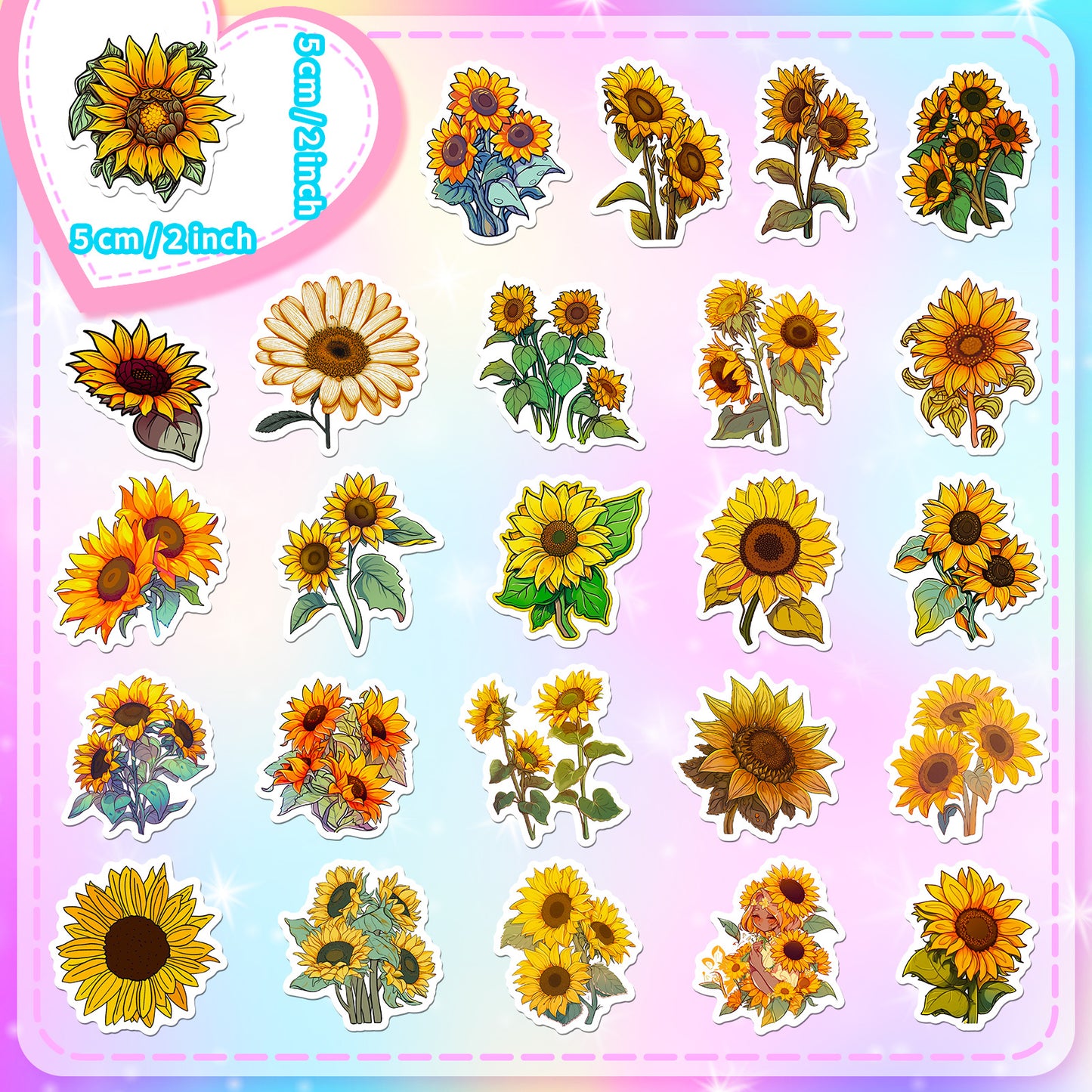 Ayçiçeği Sticker Seti (50’li) | Sticker Master
