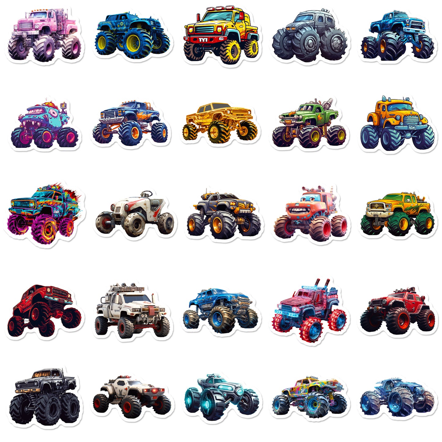 Monster Truck Sticker Seti 50’li | Sticker Master