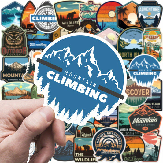 50'li Premium Doğa Kamp Sticker Seti - Su Geçirmez Outdoor Çıkartmalar