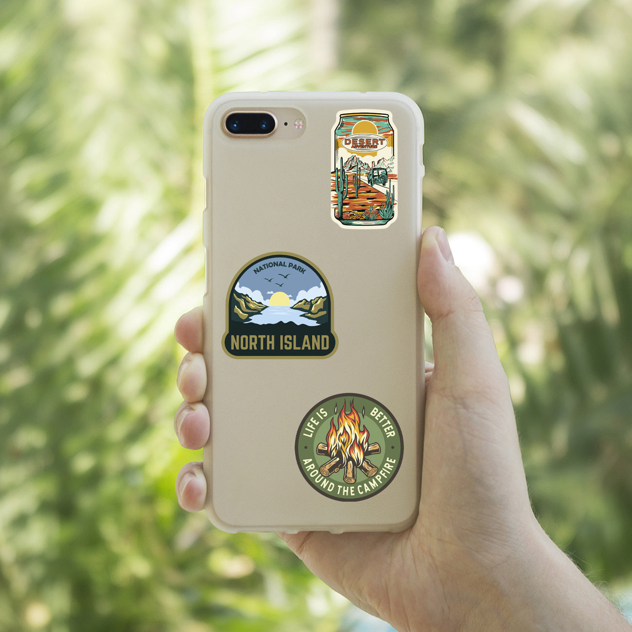 50'li Premium Doğa Kamp Sticker Seti - Su Geçirmez Outdoor Çıkartmalar