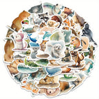 Akvarel Sevimli Hayvan Sticker Seti 50’li | Sticker Master