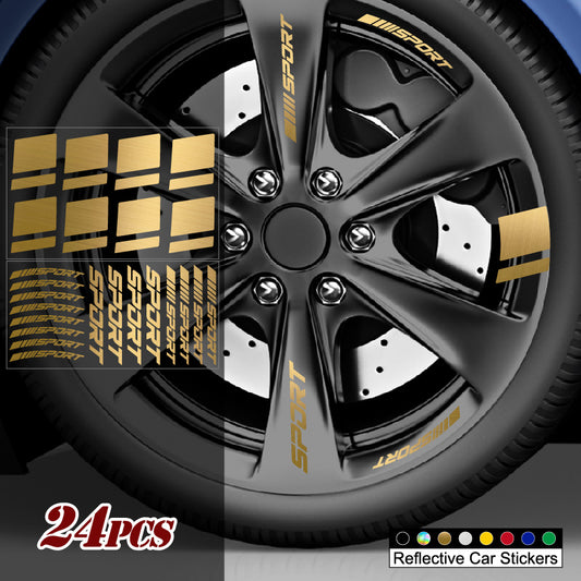 24-Piece Rim Decal Set Sport Stripe Sticker | Sticker Master