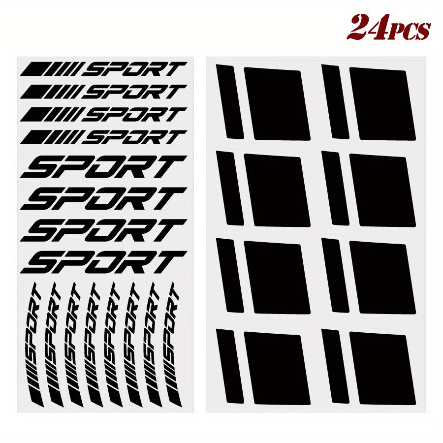 24-Piece Rim Decal Set Sport Stripe Sticker | Sticker Master