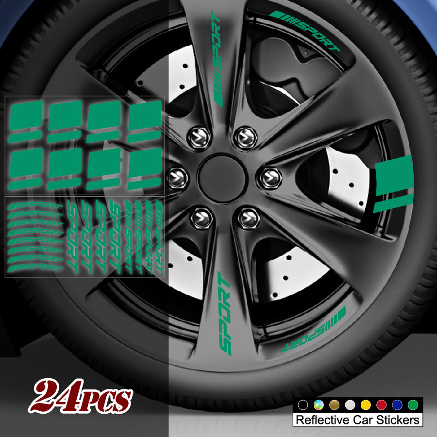 24-Piece Rim Decal Set Sport Stripe Sticker | Sticker Master