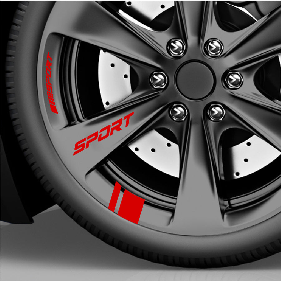 24-Piece Rim Decal Set Sport Stripe Sticker | Sticker Master
