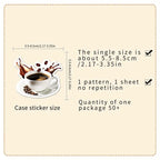 Sticker Master 50’li Kahve Temalı Sticker Seti – Su Geçirmez Kawaii Vinyl Çıkartmalar (Laptop, Defter, Kaykay, Bisiklet, Bavul) | 14+