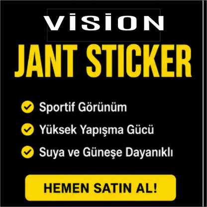 Vision Uyumlu Bisiklet Jant Sticker Seti | Premium Çıkartma