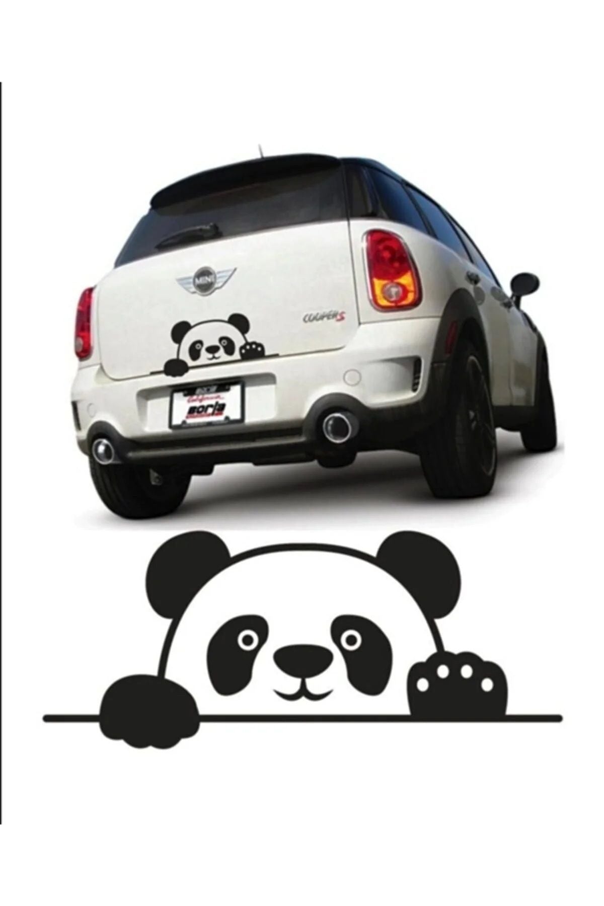 Sticker Master Bagajdan Bakan Panda Motorsiklet,Kask,Laptop,Motor Ve Oto Araç Sticker 20X8 Cm