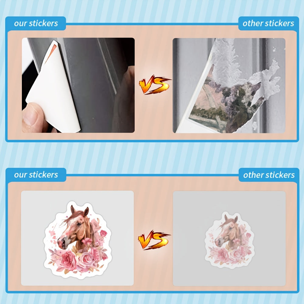 Premium 53'lü Çiçekli At Sticker Seti | Sticker Master