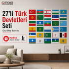 27'li Türk Devletleri Seti Bayrak | Hediye Atatürk Sticker