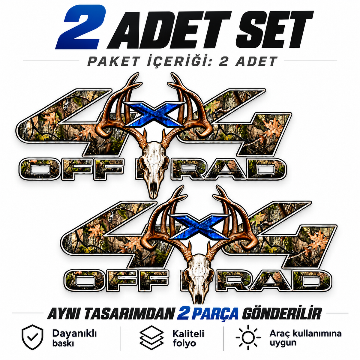 4x4 Off-Road Sticker Kuru Kafa Kamuflaj 2 Adet Set