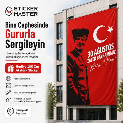 30 Agustos Buyuk Ebat Ataturk Bayragi – Rasel Kumas olculer ve detay