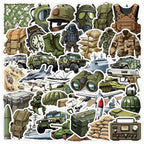 50 Adet Askeri Sticker Seti Zeytin Yeşili & Siyah | Sticker Master