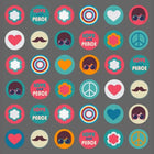 Hippie Retro Sticker Seti 36 Parça Barış ve Sevgi | Sticker Master