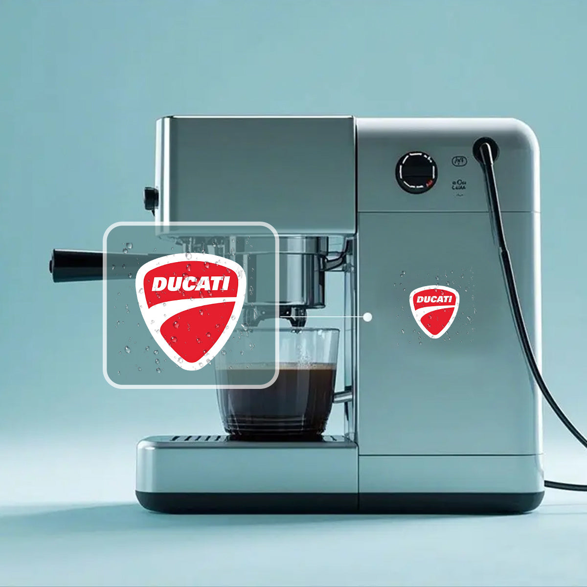 Ducati Mat Siyah Kırmızı Logo Sticker 2’li Set Vinil | Sticker Master