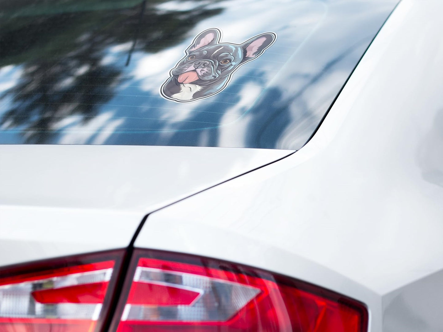 Sticker Master Fransız Bulldog Sticker Motor, Kask, Laptop, Araba, Oto Araç İçin Dayanıklı Etiket Decal