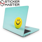 3D Gülen Yüz Laptop Sticker Just Smile Turkuaz Kaplama | Sticker Master