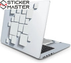 3D Kareler Laptop Sticker 3D Gray Minimalist Kaplama | Sticker Master