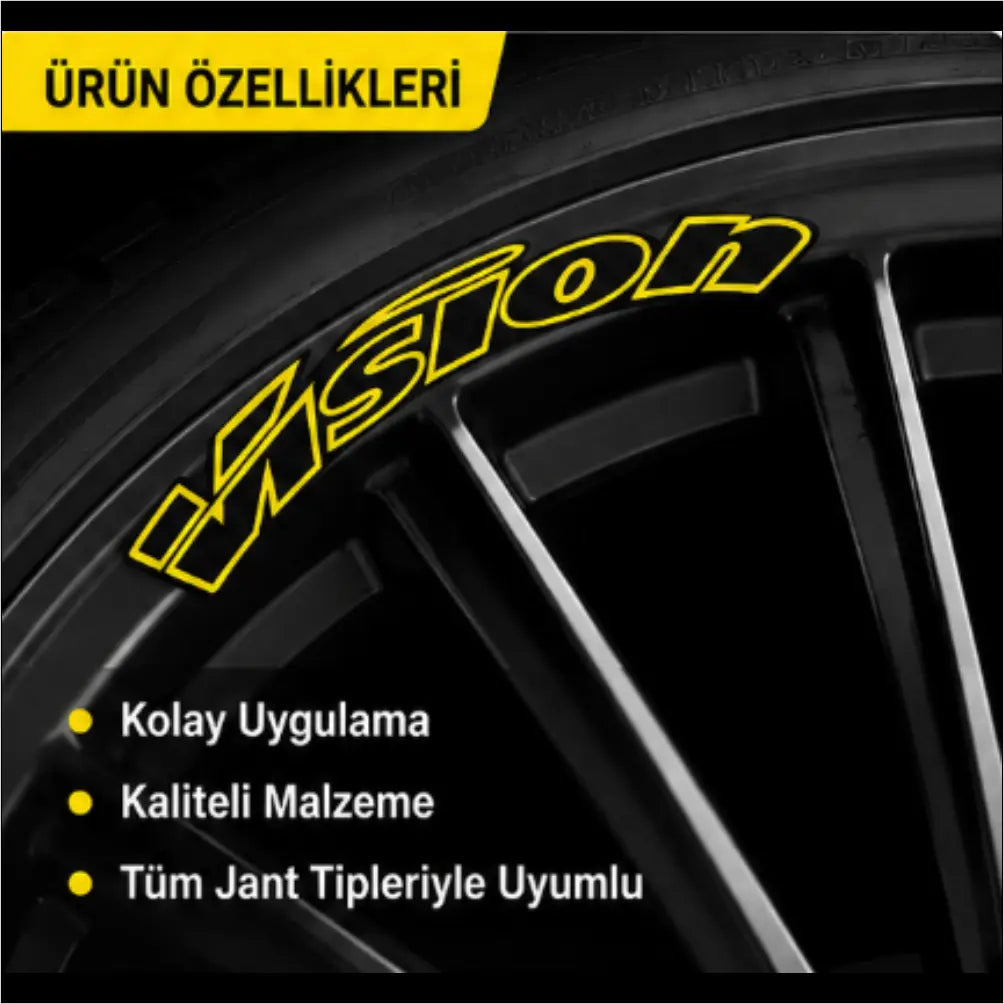 Vision Uyumlu Bisiklet Jant Sticker Seti | Premium Çıkartma