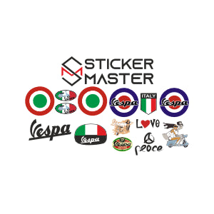 Sticker Master Vespa Sticker Seti – Kendinden Yapışkanlı, Su Geçirmez, Solmaz, Kolay Uygulanabilir Dekoratif Çıkartmalar