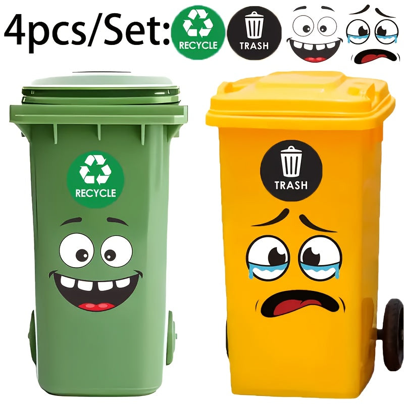 Eğlenceli Çöp Kutusu Sticker Seti Geri Dönüşüm - Sticker Master
