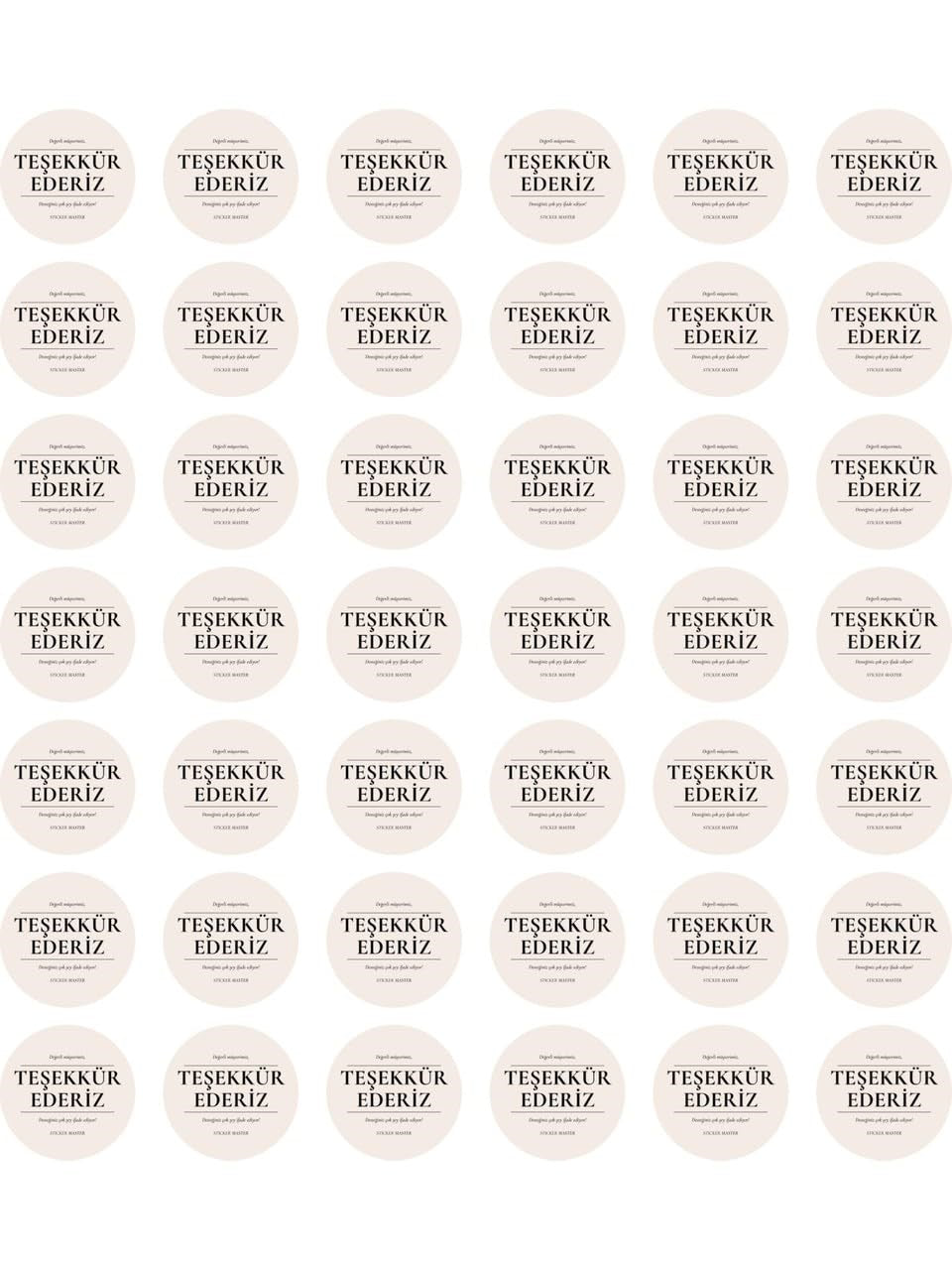 Sticker Master Şirketler Için Teşekkür Ederiz Sticker Etiket Duvar Süsü 3 X 3 Cm 50Lı