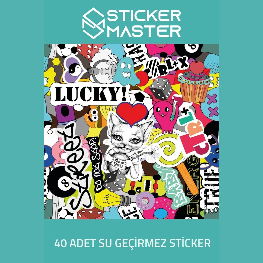 Sticker Master 40 Adet Karışık Graffiti JDM Araba Stickers Motor Bisiklet Laptop Sticker Etiket Çıkartma