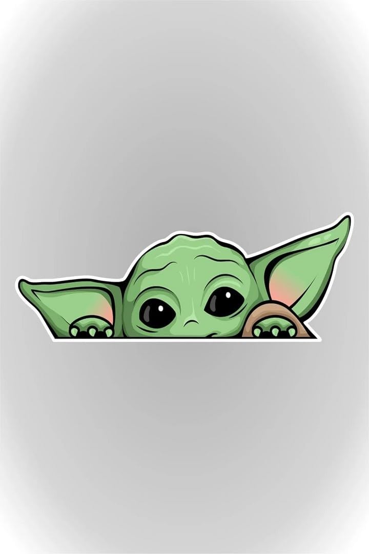 Sticker Master Yoda Motorsiklet,Kask,Laptop,Motor Ve Oto Araç Sticker 6 X 6 Cm Renkli