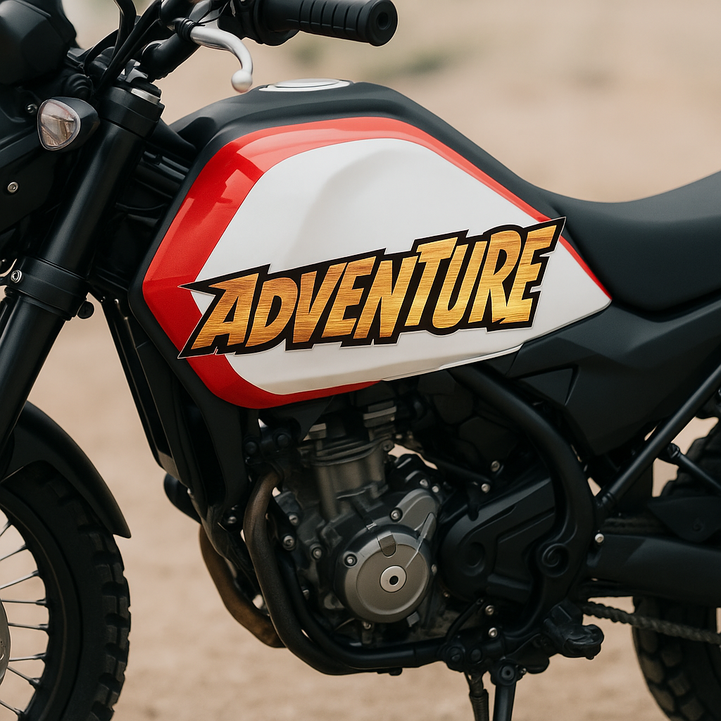 Sticker Master Adventure Sticker Motor, Kask, Laptop, Araba, Oto Araç İçin Dayanıklı Etiket Decal 20 Cm