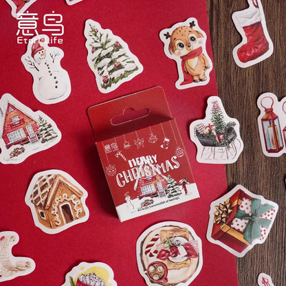 46 Parça Yılbaşı Sticker Seti | Merry Christmas Temalı Kendin Yap (DIY) Etiketleri Sticker Master