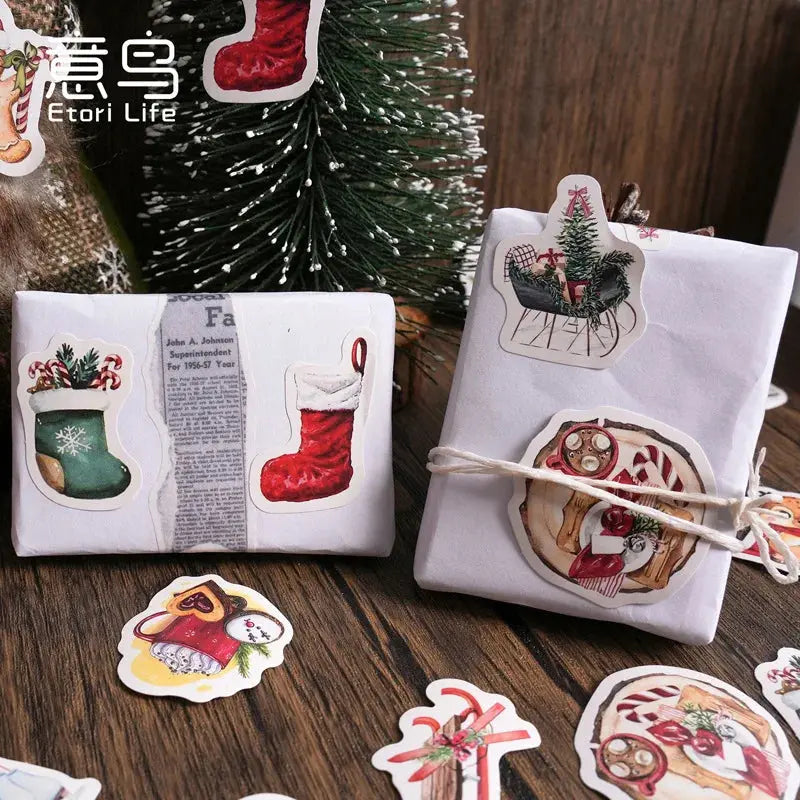 46 Parça Yılbaşı Sticker Seti | Merry Christmas Temalı Kendin Yap (DIY) Etiketleri Sticker Master