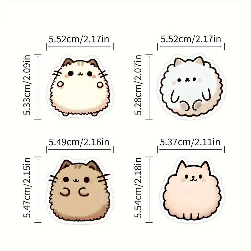 Sticker Master 50’li Kawaii Kedi & Kahve Sticker Seti Planlayıcılar, Laptoplar, Su Şişeleri ve DIY Defterler İçin Sevimli Çıkartmalar