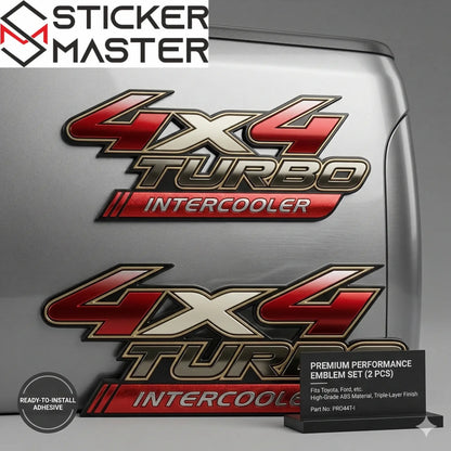 4x4 Turbo Intercooler Sticker | Sağ ve Sol Araç Çıkartması (2 Adet) Sticker Master